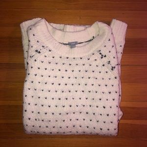 Aerie oversized cream sweater with black dots